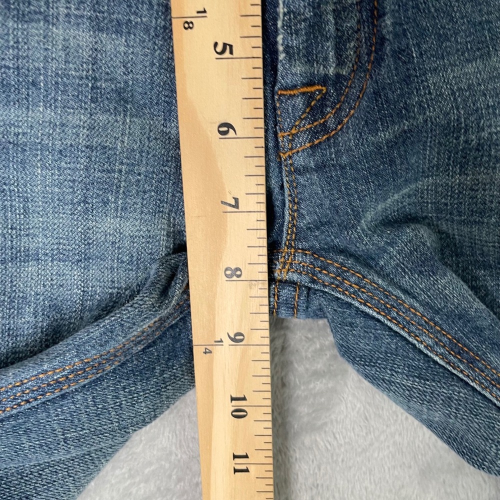 7 For All Mankind Flynt Bootcut Jean Womens 29 Blue A Pocket Lowrise Y2K Mcbling - Picture 7 of 11